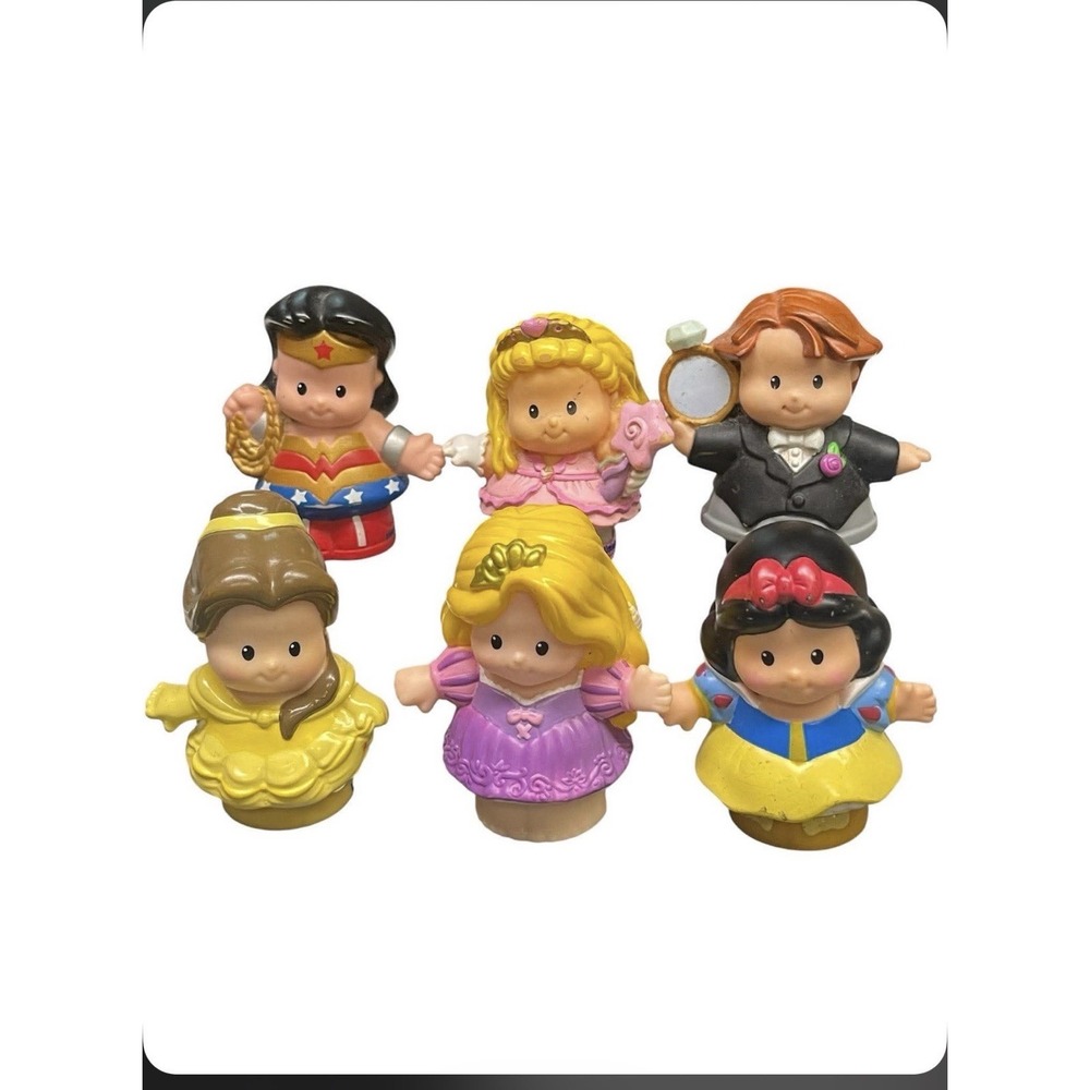 Fisher Price Little People Disney Princesses, Wonder Woman, Prince Lot Of 6